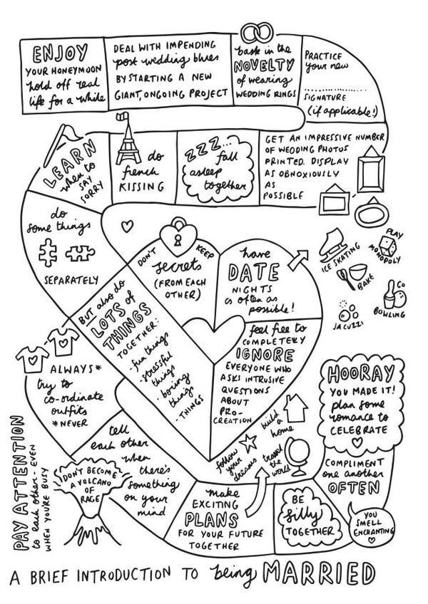 Board game style wedding card created by Veronica Dearly