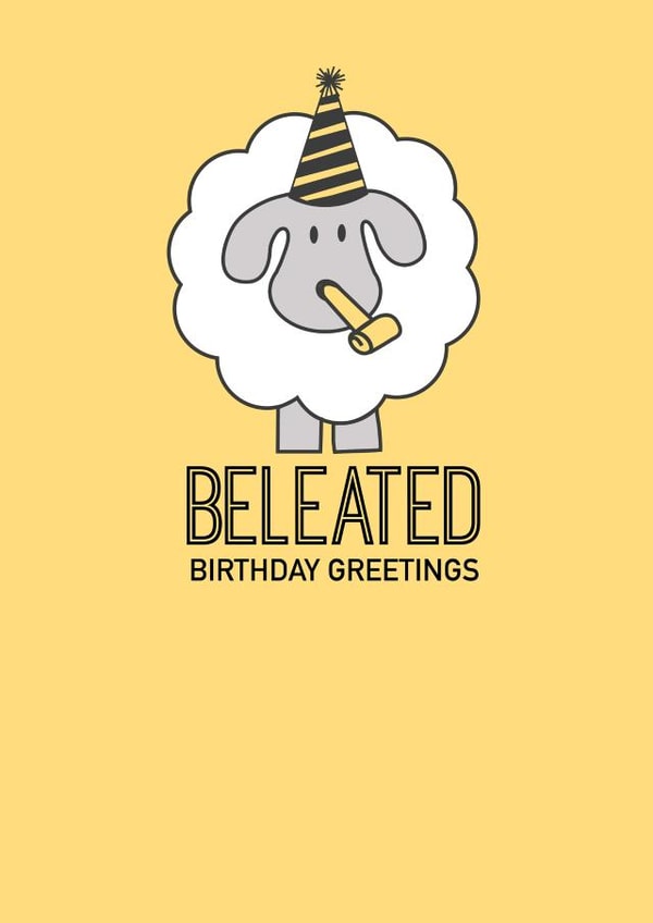 belated sheep Birthday Card 28240 created by Leanne Parkinson