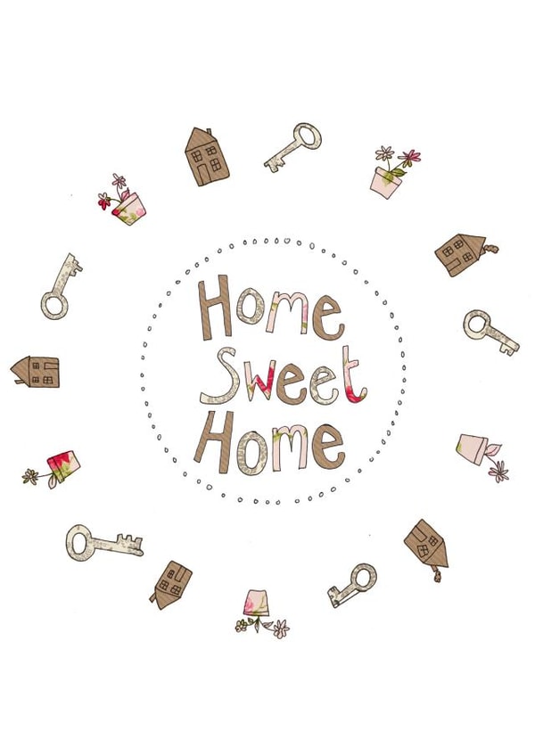 Home Sweet Home, New Home card illustrated by Amy Cockcroft created by Ryland Studios