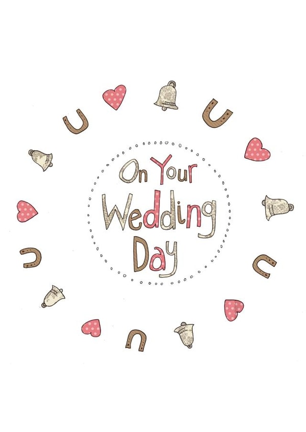 On your wedding day - Pink Horseshoe card created by Ryland Studios