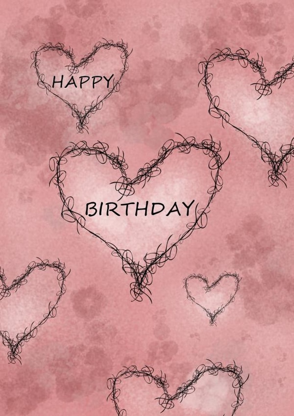 hearts sketchy Birthday Card 25926 created by andersonartstudio