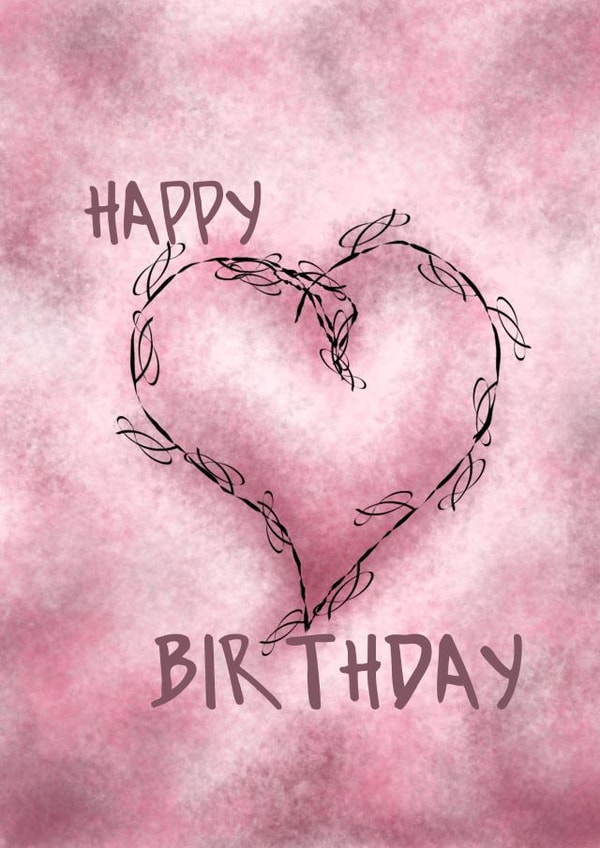 pink heart Birthday Card 25928 created by andersonartstudio