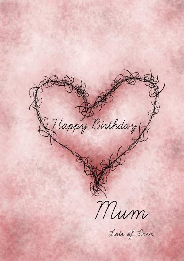 heart pink Birthday Card 25930 created by andersonartstudio