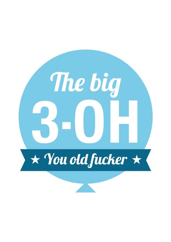 30th Thirty Birthday Card 4067 created by Cookie Design