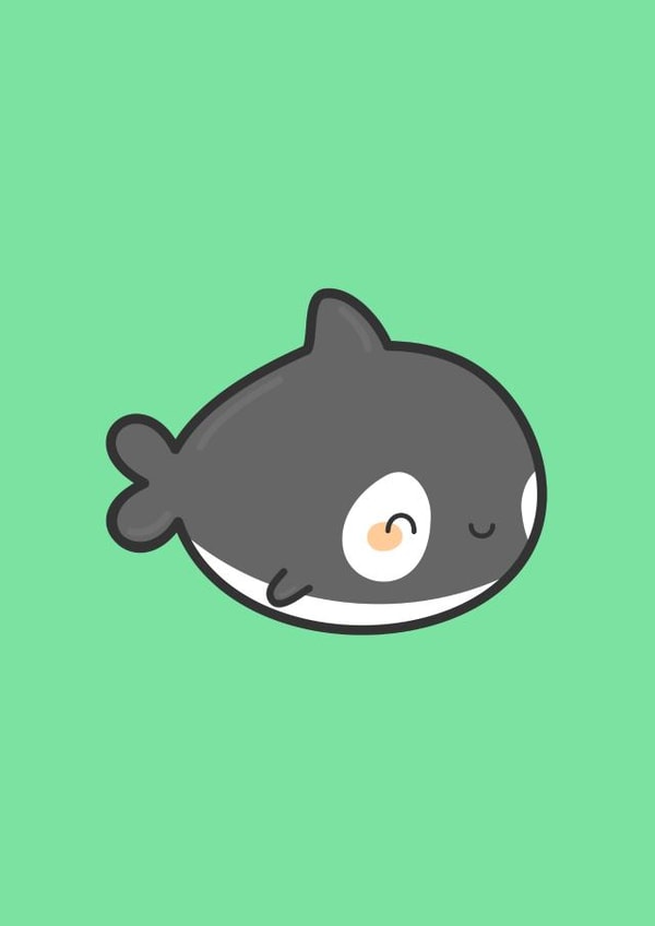 kawaii whale Just because... Card 5842 created by peppermintpopuk