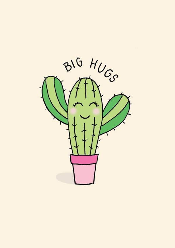 hugs cactus Just because Card 5848 created by Eskimo Kiss Designs