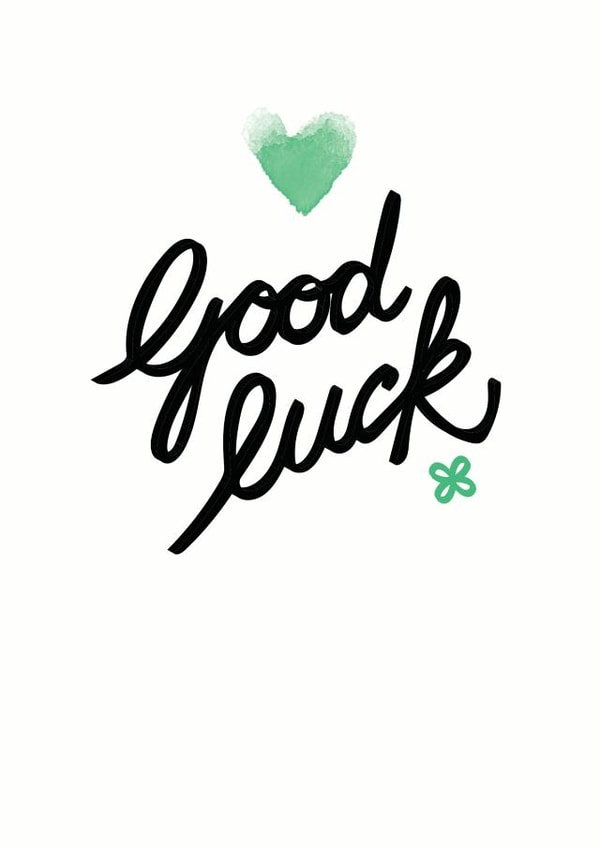 Typography Male Good Luck Card 3274 created by Ashleigh Arthur