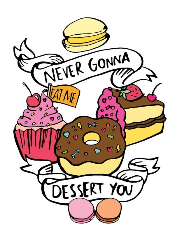 dessert cake Valentines Day Card 28175 created by Emily Hline Illustration