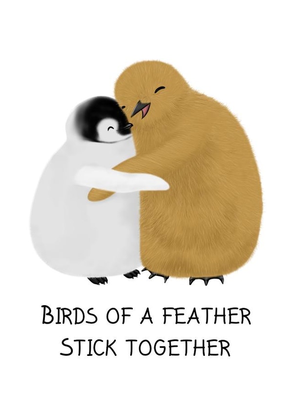 bird penguin Love & Friendship Card 3744 created by Tessa Cheung