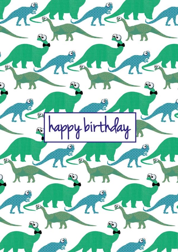 dinosaur happy birthday Birthday Card 5441 created by Lubelu London