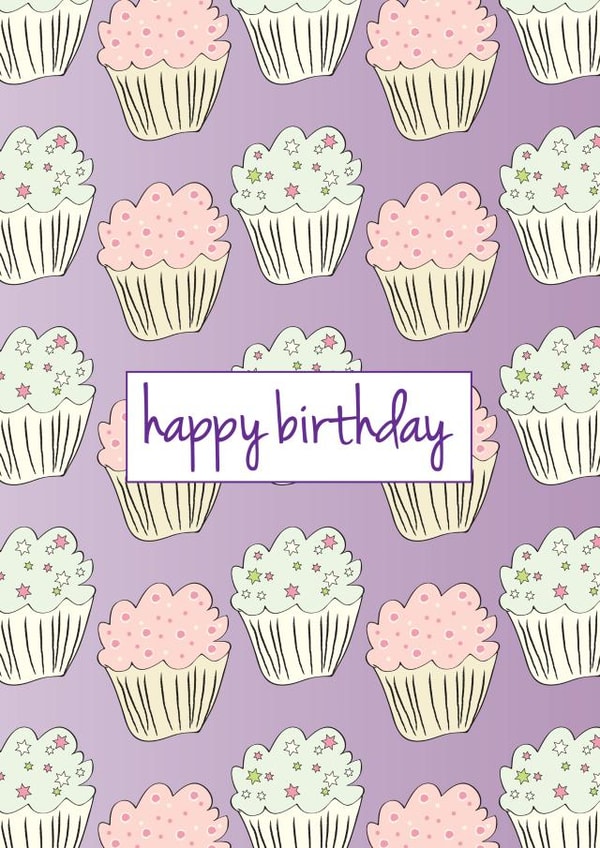 cupcakes girl Birthday Card 5442 created by Lubelu London