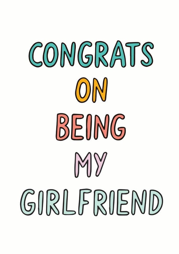 congrats girlfriend Valentines Day Card 5223 created by Veronica Dearly