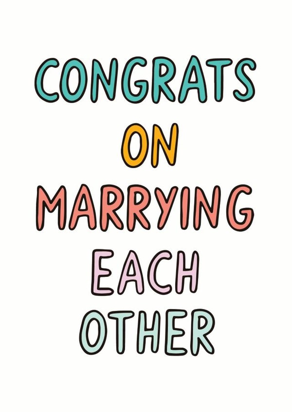 Multicolour wedding day card created by Veronica Dearly