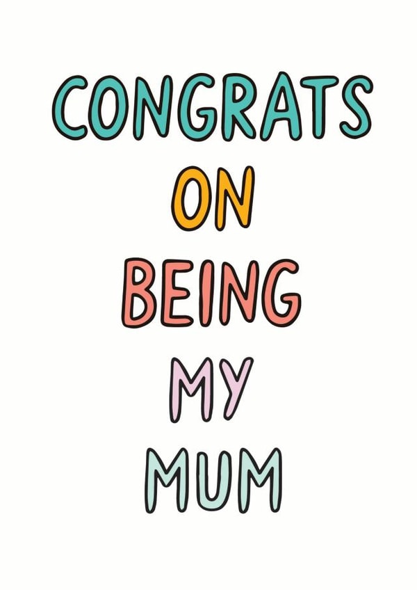 congrats mum Mother's Day Card 27563 created by Veronica Dearly