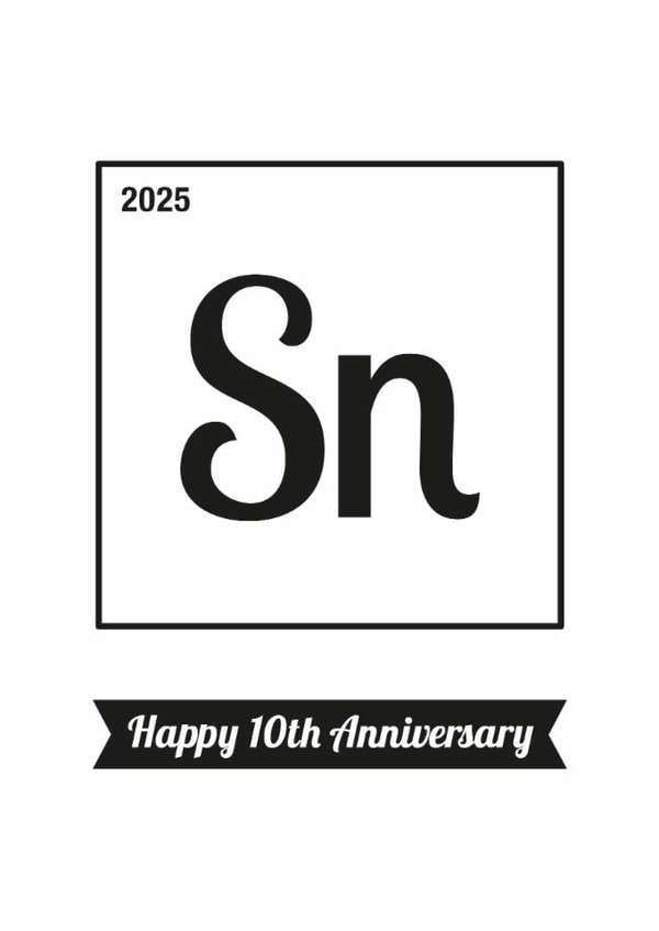 Geeky 10th Anniversary Card - Tin - 2025 - 10 years created by Cookie Design