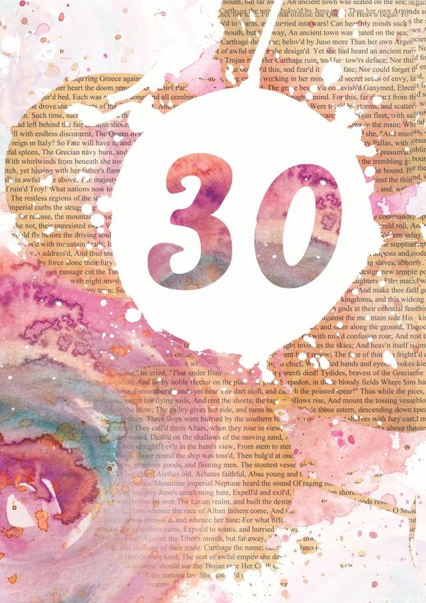 birthday 30 Birthday Card 27775 created by Bookishly