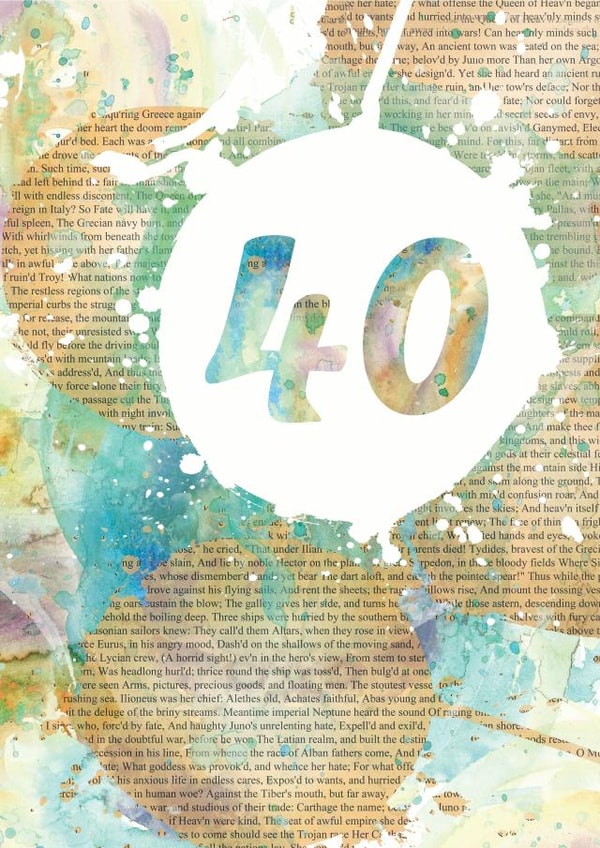 milestone 40 Birthday Card 27777 created by Bookishly