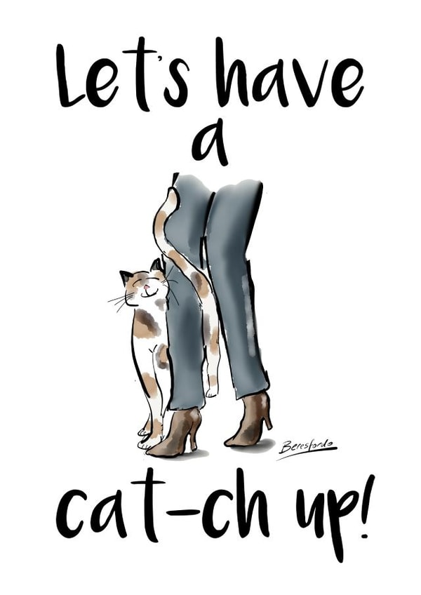 cat catch Thinking of you Card 28290 created by Beresfordo