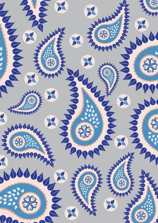 blue paisley Just because Card 6188 created by 1790 Cards