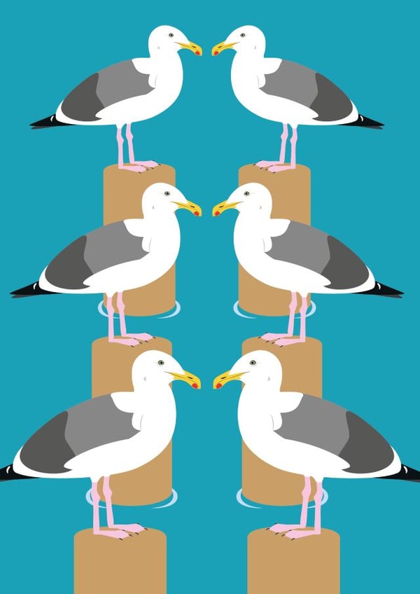 Seagull sea Just because... Card 6189 created by 1790 Cards