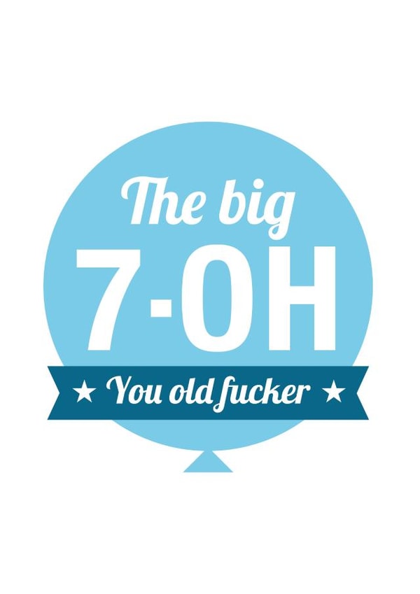 NSFW Birthday Card - 70th created by Cookie Design