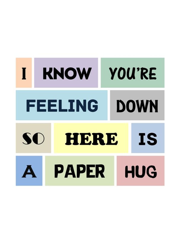 Thinking Of You Card - Supportive Paper Hug created by SixElevenCreations