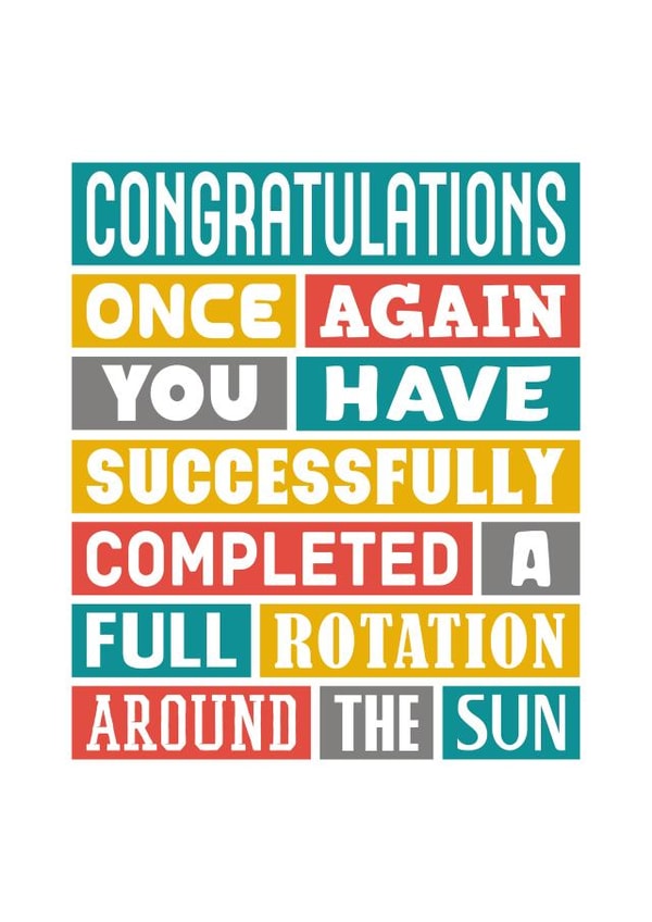 Birthday Card For Friend - Another Rotation Around The Sun created by SixElevenCreations