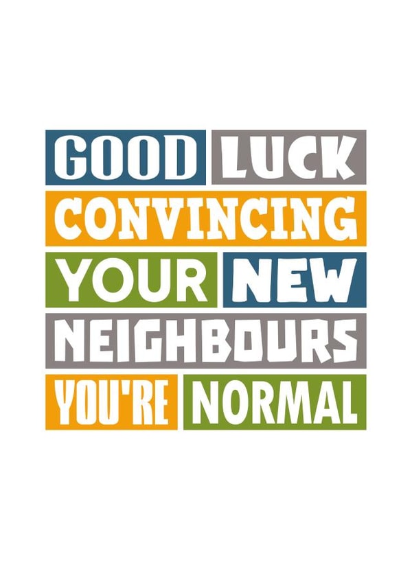 Funny New Home Card - Good Luck created by SixElevenCreations