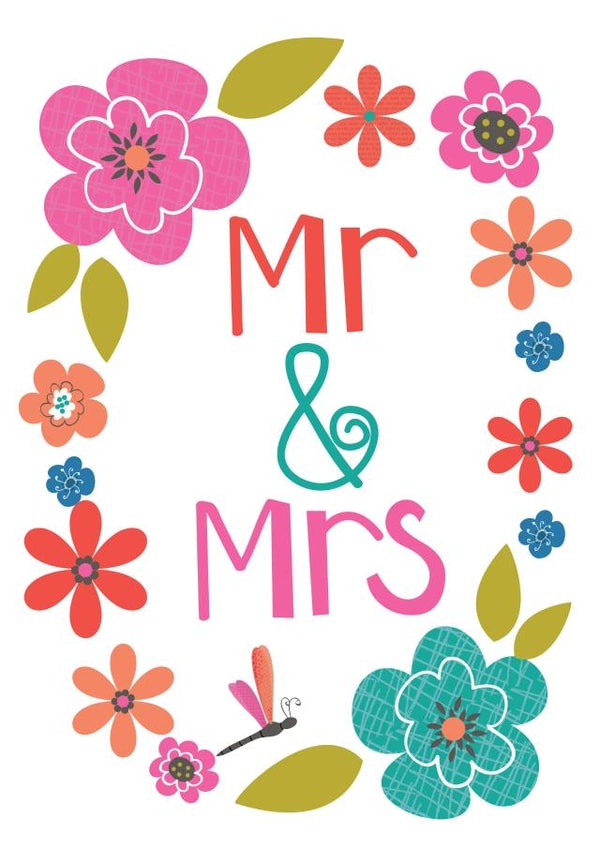 Mr & Mrs Wedding Card - Congratulations created by Memelou