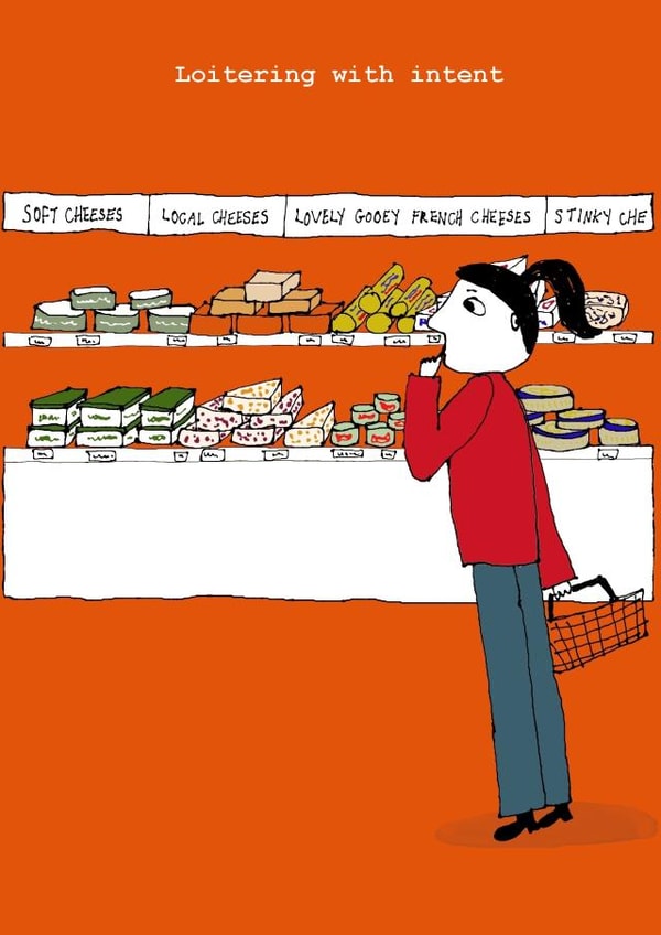 cheese woman Humour Card 5177 created by Corrina Rothwell