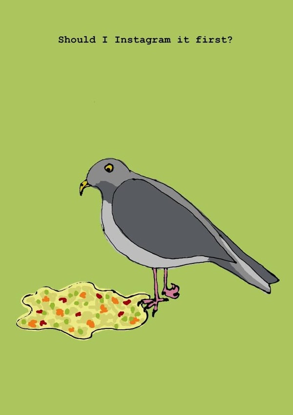 Funny Birthday Card - For Foodies - Instagram created by Corrina Rothwell