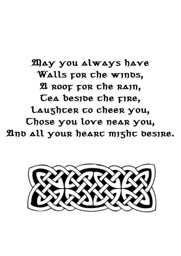 Irish blessing wedding card - Simple design created by Rosalynd Nic Aodh