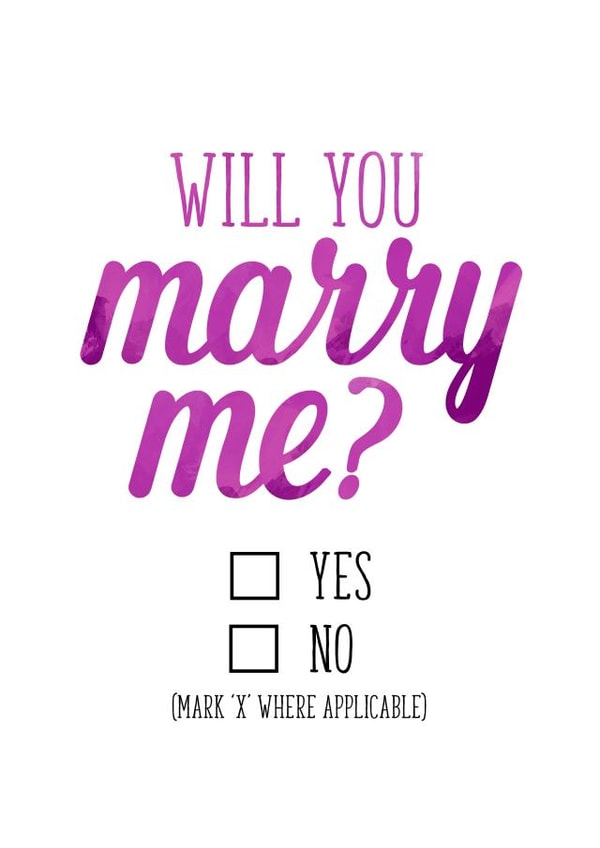 Will you marry me? - Cute checkbox card created by Ruby Wren Designs
