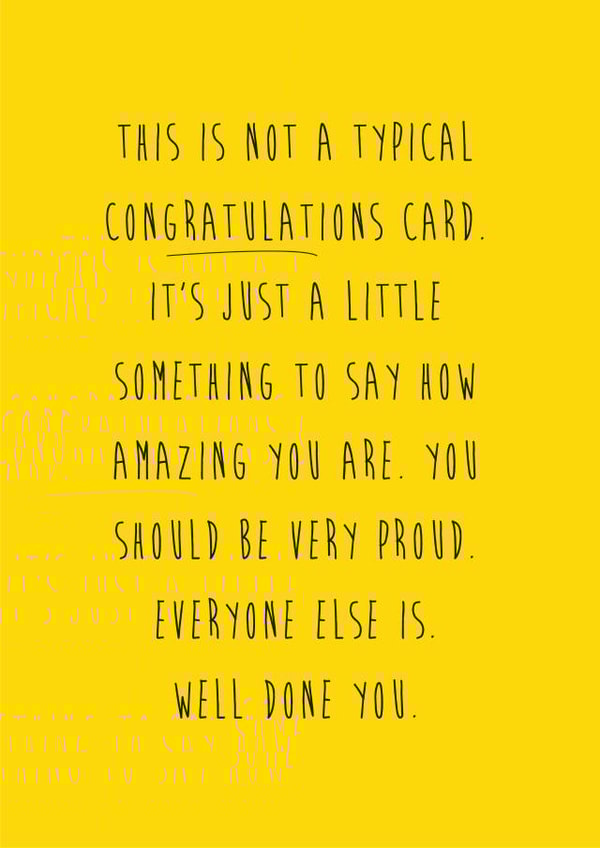 congratulations you're-amazing Exams Card 3955 created by Coulson Macleod