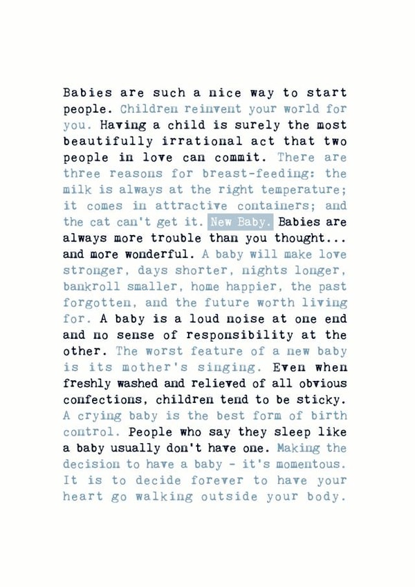 newbaby typography New Baby Card 3962 created by Coulson Macleod