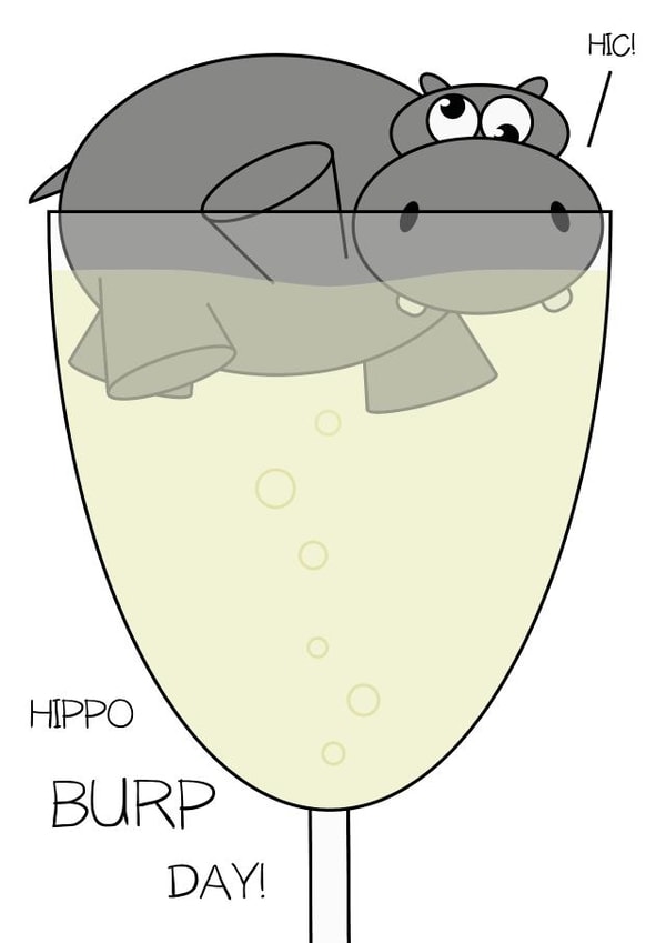 hippo grey Birthday Card 5115 created by CushoPeas