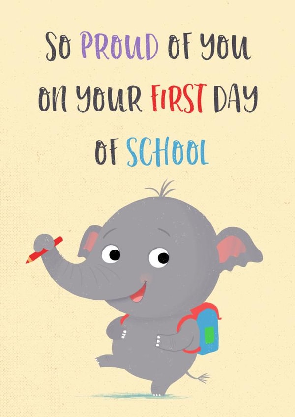 elephant school Good Luck Card 2460 created by Louise Gardner