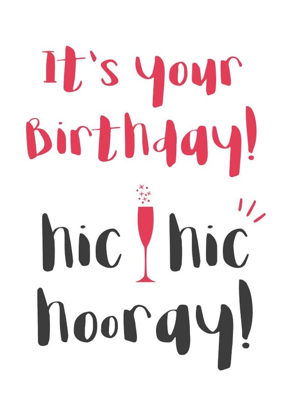 birthday champagne Birthday Card 3763 created by Wink Design - Michelle Roberts