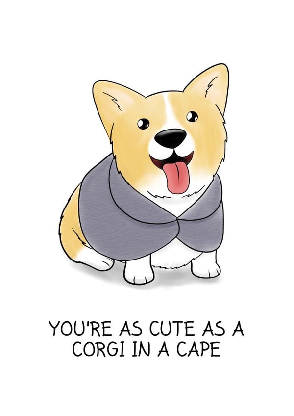 cute corgi Valentines Day Card 26348 created by Tessa Cheung