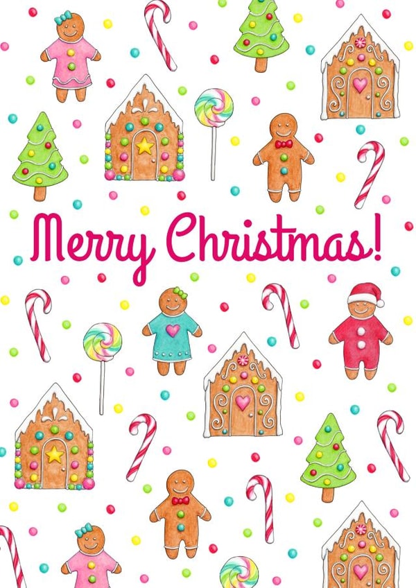 christmas gingerbread Christmas Card 28502 created by Hazel Fisher Creations