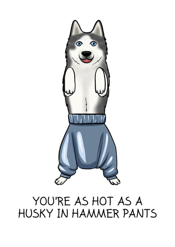 hot husky Valentines Day Card 26351 created by Tessa Cheung