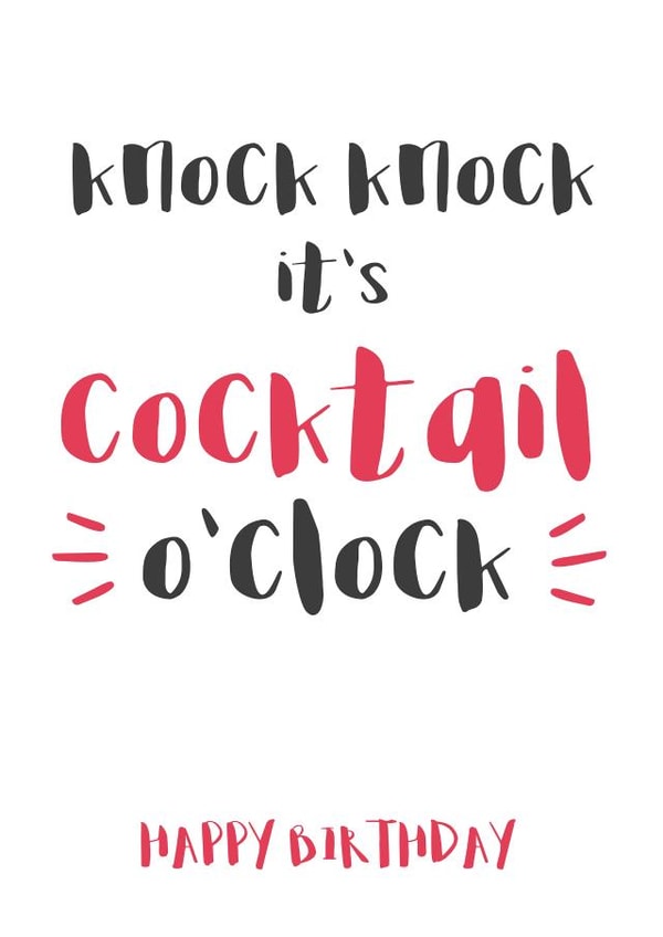 cocktail birthday Birthday Card 3766 created by Wink Design - Michelle Roberts