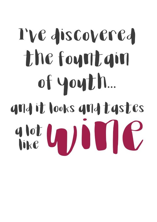 The fountain of youth is wine card created by Wink Design - Michelle Roberts