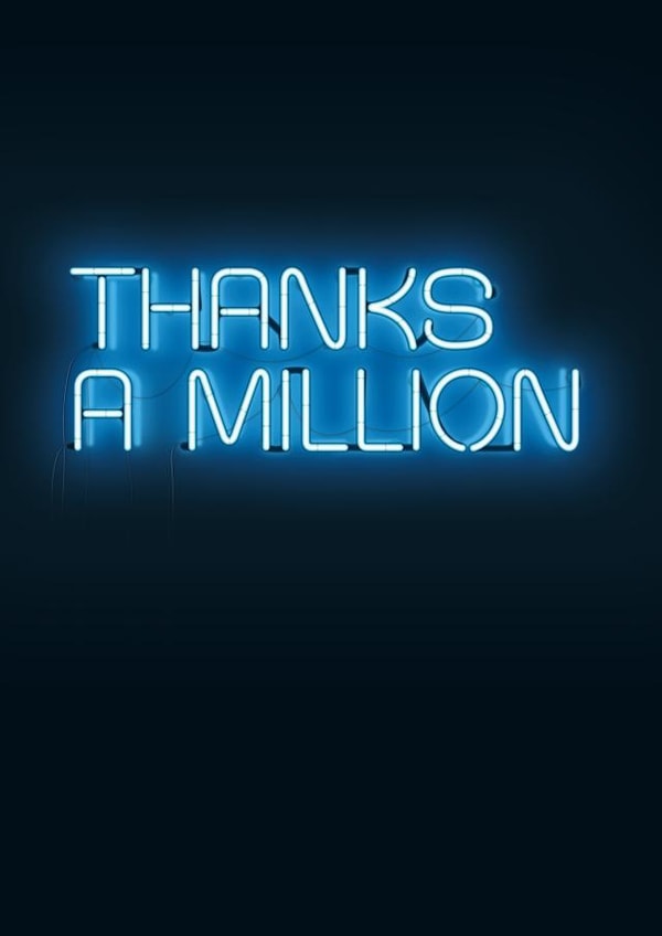 Neon Lights Thank You Card - Thanks A Million created by Redback Cards