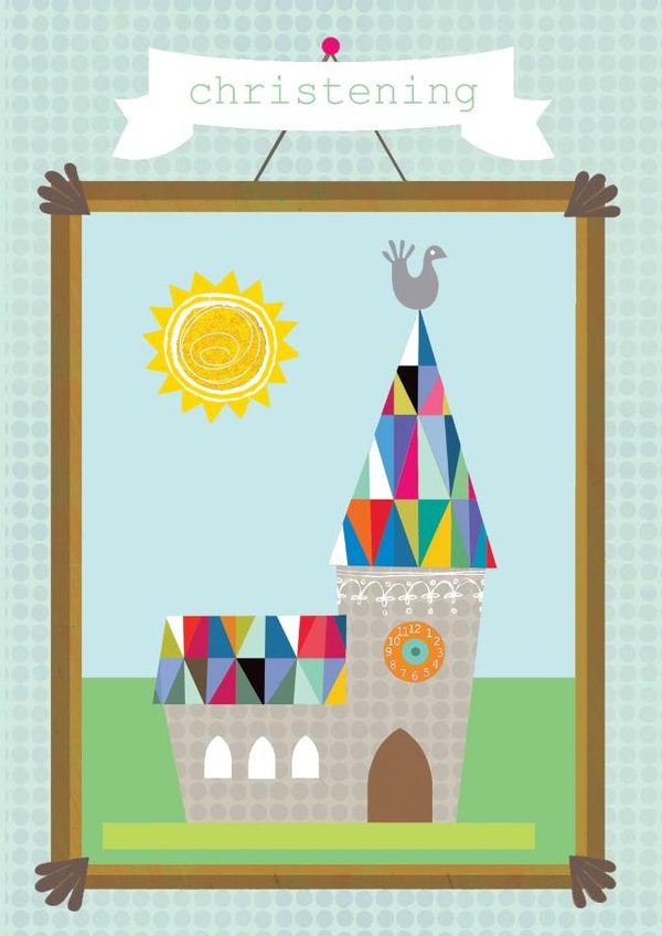 christening card, christening, church, pretty and traditional created by Kali Stileman