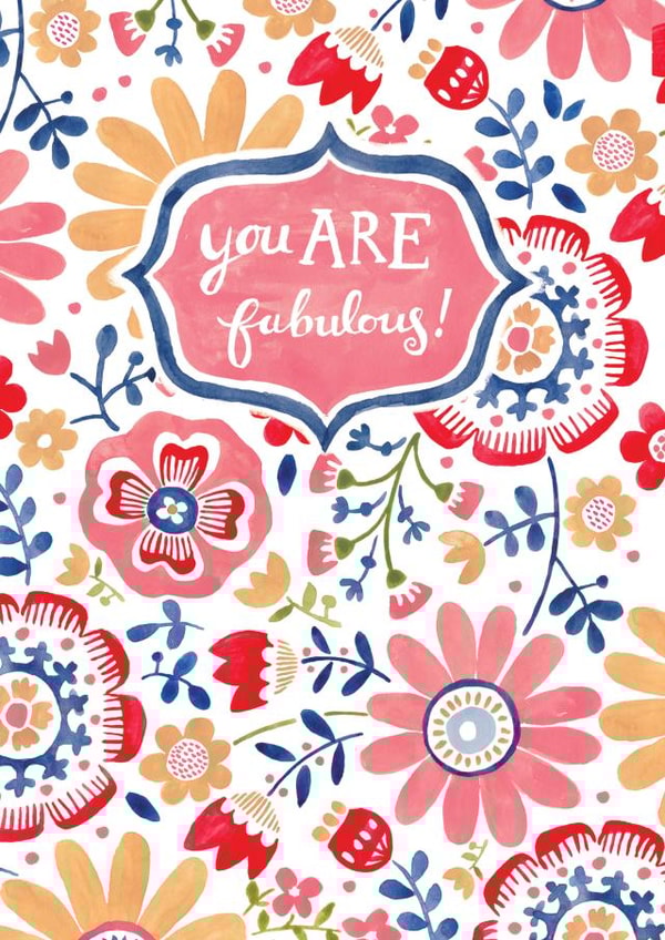 You are fabulous - floral card created by Louise Anglicas