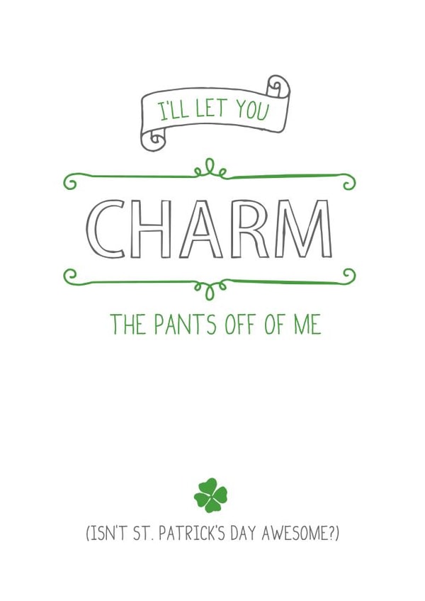 charm pants Saint Patricks Day Card 4552 created by Prairie Chick Prints