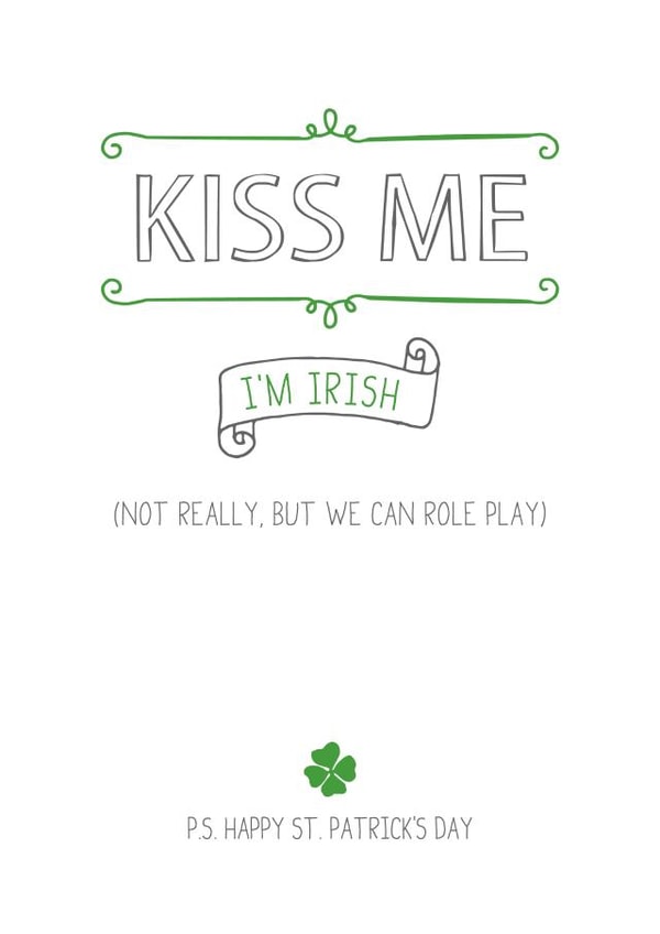kiss me Saint Patricks Day Card 4554 created by Prairie Chick Prints