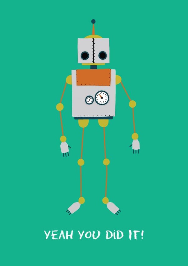 robot boy Congratulations Card 6122 created by Hannah Stevens