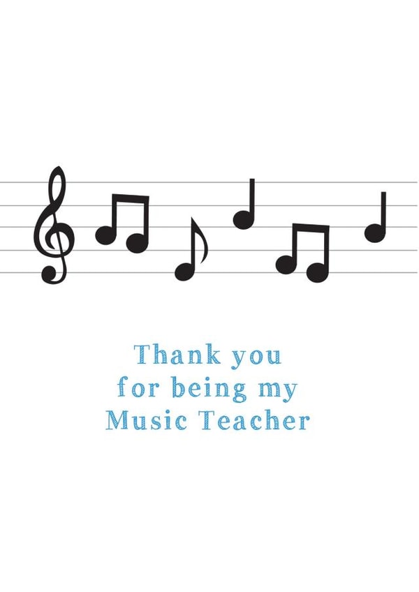 music teacher Thank You Card 6825 created by Let's Dream
